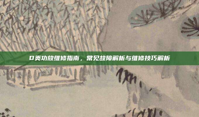 D类功放维修指南，常见故障解析与维修技巧解析