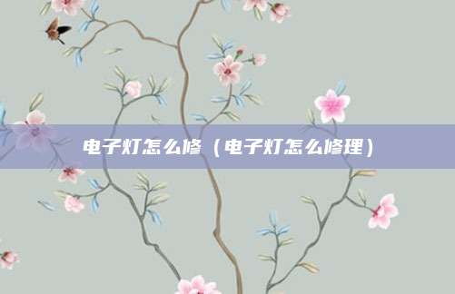 电子灯怎么修（电子灯怎么修理）