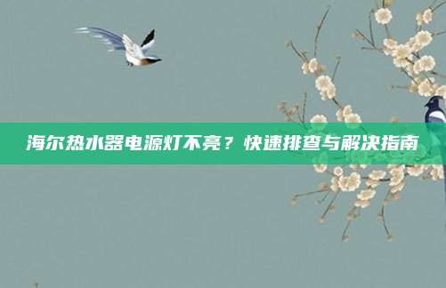 海尔热水器电源灯不亮？快速排查与解决指南