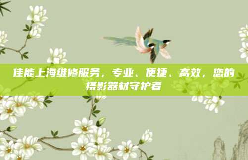 佳能上海维修服务,专业、便捷、高效,您的摄影器材守护者