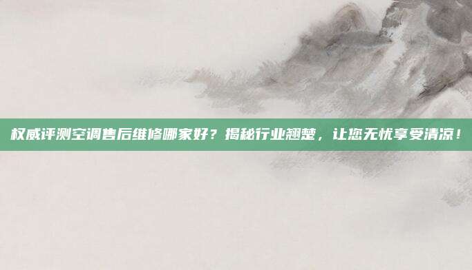 权威评测空调售后维修哪家好?揭秘行业翘楚,让您无忧享受清凉!