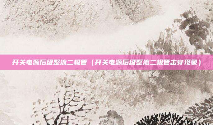 开关电源后级整流二极管（开关电源后级整流二极管击穿现象）