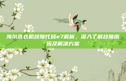海尔洗衣机故障代码e7解析，深入了解故障原因及解决方案