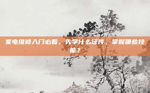 家电维修入门必看，先学什么证件，掌握哪些技能？