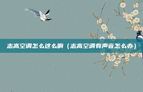 志高空调怎么这么响（志高空调有声音怎么办）