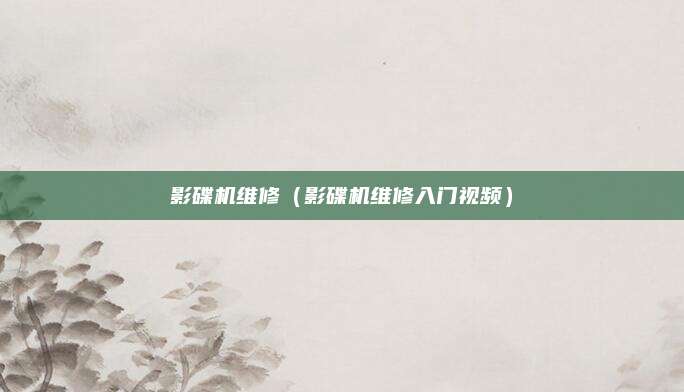 影碟机维修（影碟机维修入门视频）