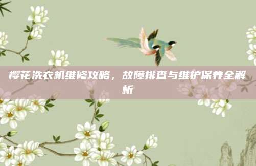 樱花洗衣机维修攻略，故障排查与维护保养全解析