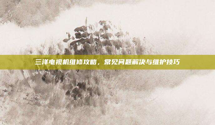 三洋电视机维修攻略，常见问题解决与维护技巧