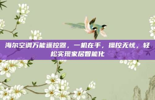 海尔空调万能遥控器，一机在手，操控无忧，轻松实现家居智能化