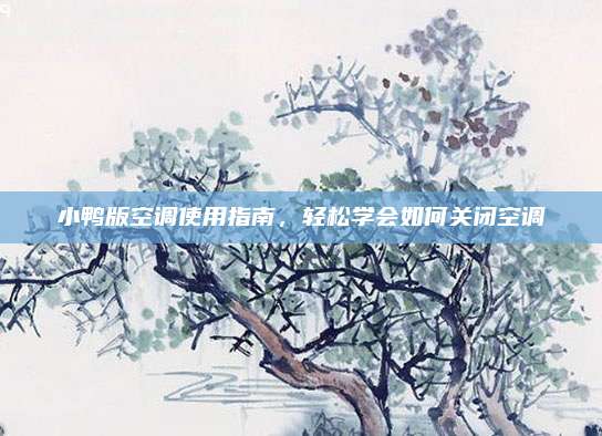小鸭版空调使用指南,轻松学会如何关闭空调