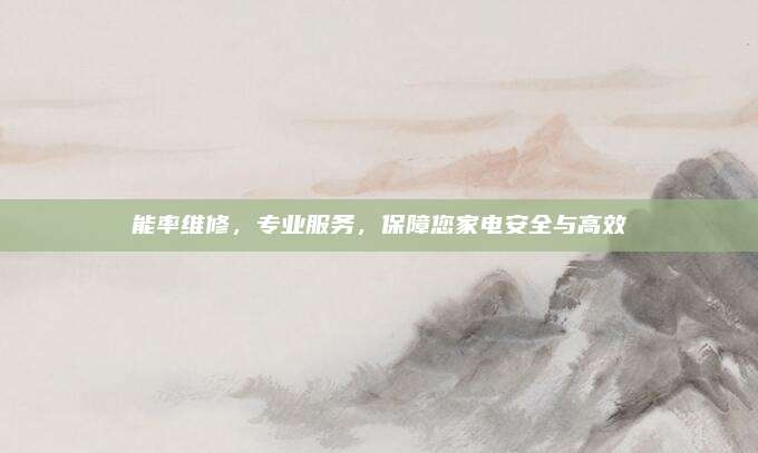 能率维修，专业服务，保障您家电安全与高效
