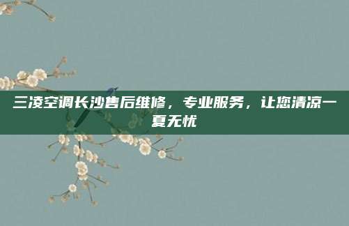 三凌空调长沙售后维修,专业服务,让您清凉一夏无忧