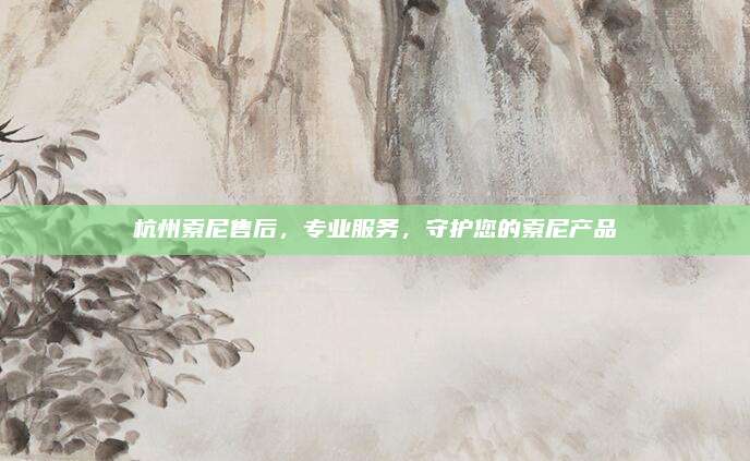 杭州索尼售后，专业服务，守护您的索尼产品
