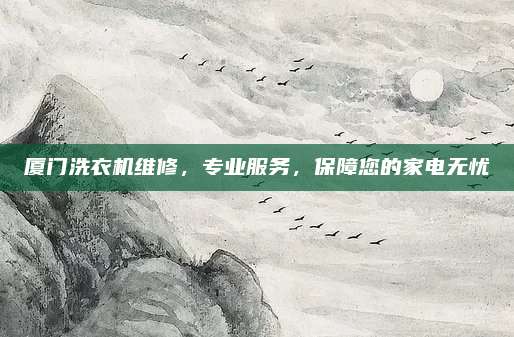 厦门洗衣机维修，专业服务，保障您的家电无忧