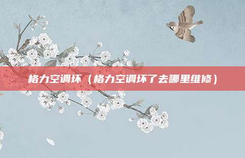 格力空调坏(格力空调坏了去哪里维修)