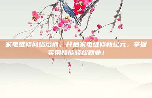 家电维修网络培训，开启家电维修新纪元，掌握实用技能轻松就业！