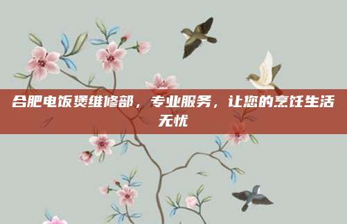 合肥电饭煲维修部,专业服务,让您的烹饪生活无忧