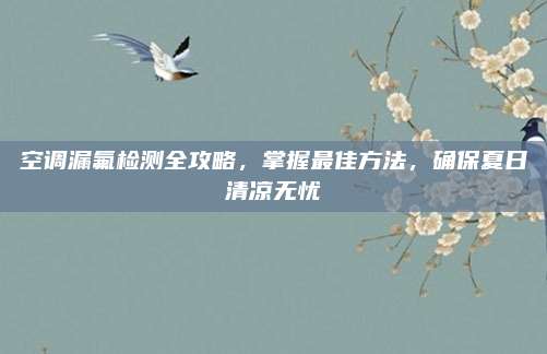 空调漏氟检测全攻略,掌握最佳方法,确保夏日清凉无忧