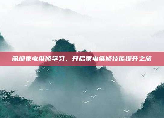 深圳家电维修学习，开启家电维修技能提升之旅
