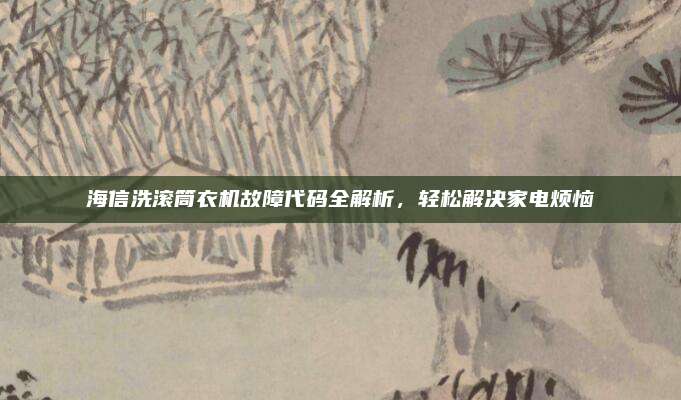 海信洗滚筒衣机故障代码全解析，轻松解决家电烦恼