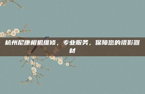 杭州尼康相机维修，专业服务，保障您的摄影器材