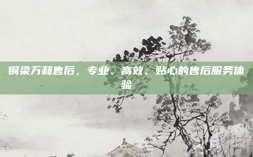 铜梁万和售后，专业、高效、贴心的售后服务体验