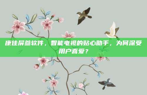 康佳屏参软件，智能电视的贴心助手，为何深受用户喜爱？