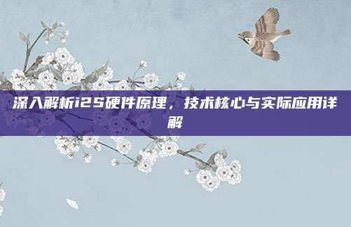 深入解析i2S硬件原理，技术核心与实际应用详解