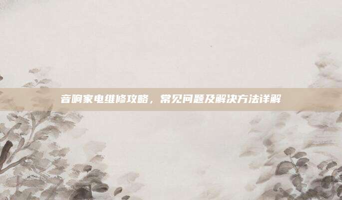 音响家电维修攻略，常见问题及解决方法详解