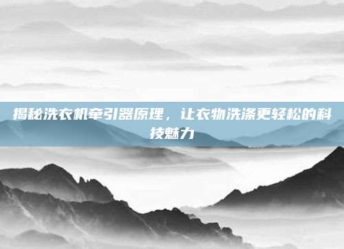 揭秘洗衣机牵引器原理，让衣物洗涤更轻松的科技魅力