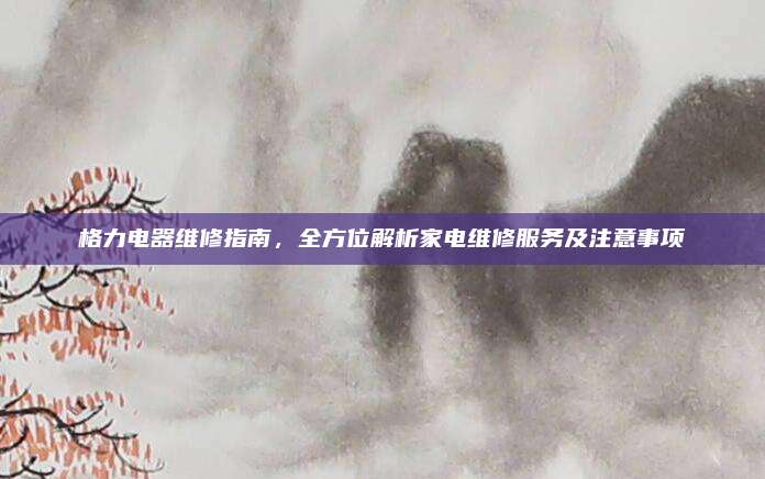 格力电器维修指南，全方位解析家电维修服务及注意事项