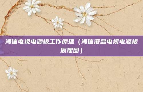 海信电视电源板工作原理（海信液晶电视电源板原理图）