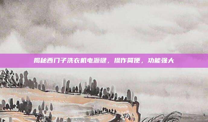 揭秘西门子洗衣机电源键,操作简便,功能强大