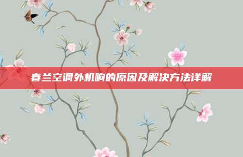 春兰空调外机响的原因及解决方法详解
