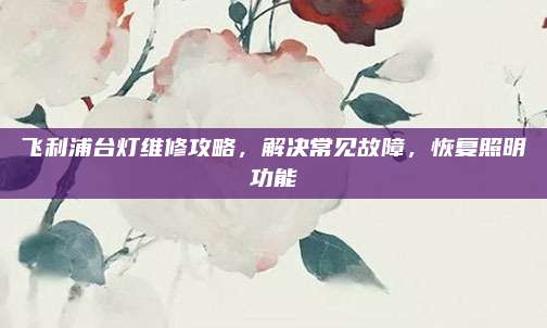 飞利浦台灯维修攻略，解决常见故障，恢复照明功能