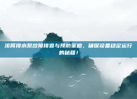 滚筒排水泵故障排查与预防策略,确保设备稳定运行的秘籍!