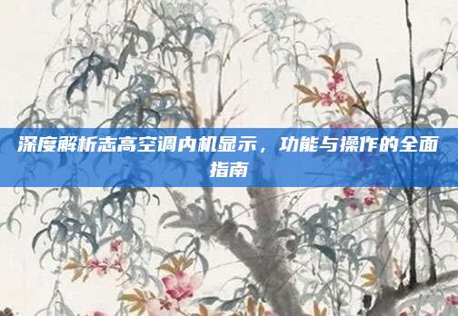 深度解析志高空调内机显示，功能与操作的全面指南