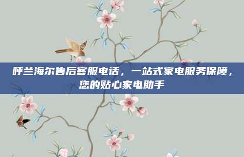 呼兰海尔售后客服电话，一站式家电服务保障，您的贴心家电助手