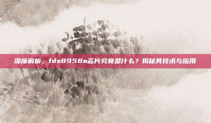 深度解析，fds8958a芯片究竟是什么？揭秘其技术与应用