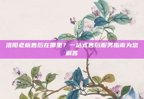 洛阳老板售后在哪里?一站式售后服务指南为您解答