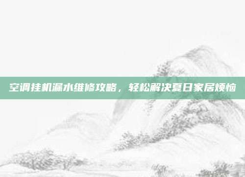 空调挂机漏水维修攻略，轻松解决夏日家居烦恼