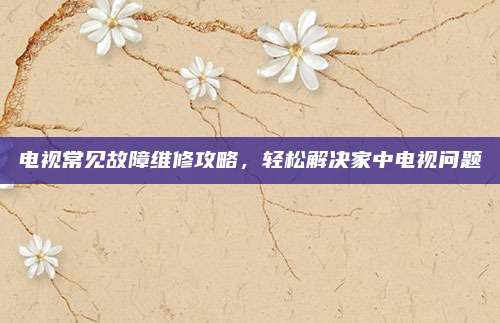 电视常见故障维修攻略,轻松解决家中电视问题