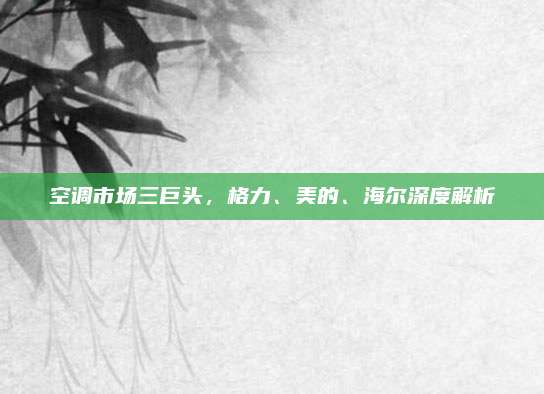 空调市场三巨头，格力、美的、海尔深度解析