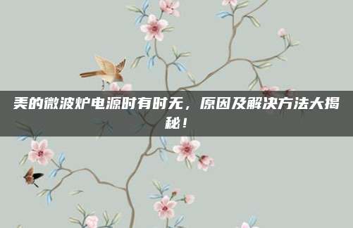 美的微波炉电源时有时无，原因及解决方法大揭秘！