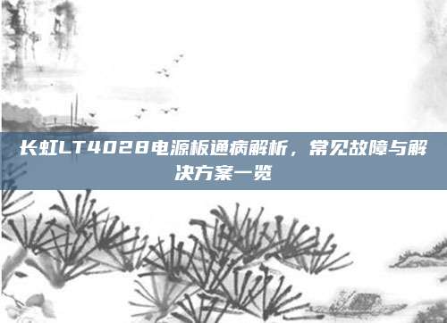 长虹LT4028电源板通病解析，常见故障与解决方案一览