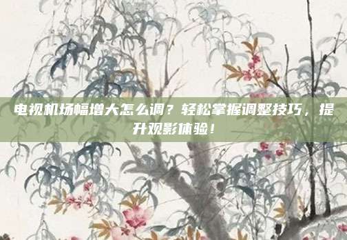 电视机场幅增大怎么调?轻松掌握调整技巧,提升观影体验!