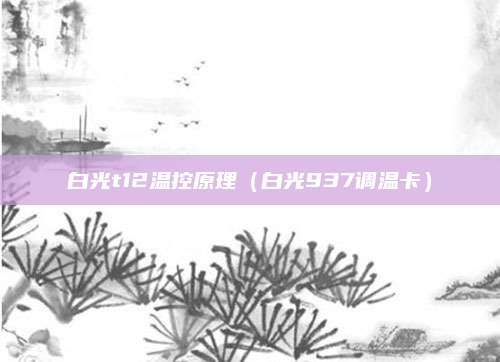 白光t12温控原理(白光937调温卡)