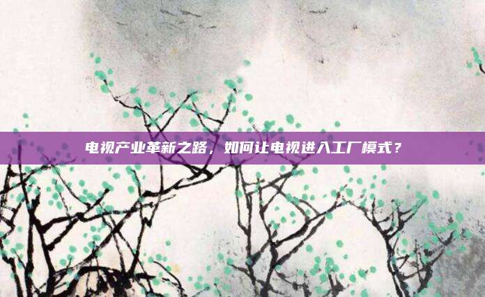 电视产业革新之路，如何让电视进入工厂模式？