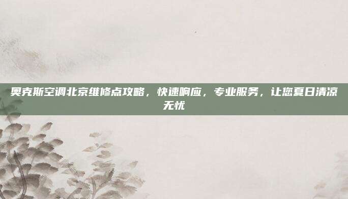 奥克斯空调北京维修点攻略,快速响应,专业服务,让您夏日清凉无忧