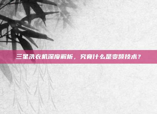 三星洗衣机深度解析,究竟什么是变频技术?